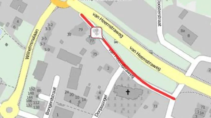 parallelweg van heemstraweg dorpssingel afgesloten e1493740989370