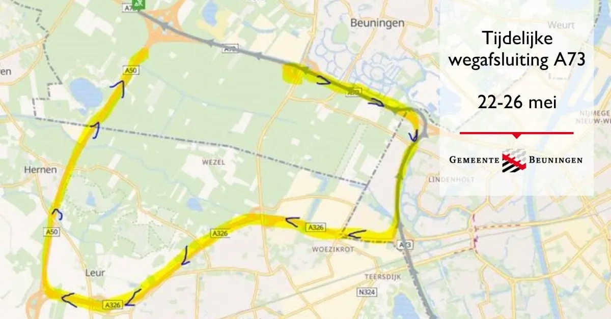 tijdelijke afsluiting a73