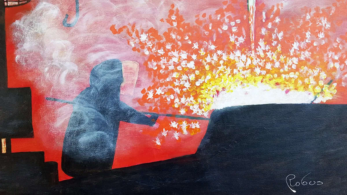 lucasgilde schilderij hoogovens 100 jaar 1