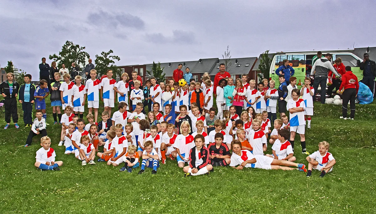 voetballen vlaskamp groepsfoto banner