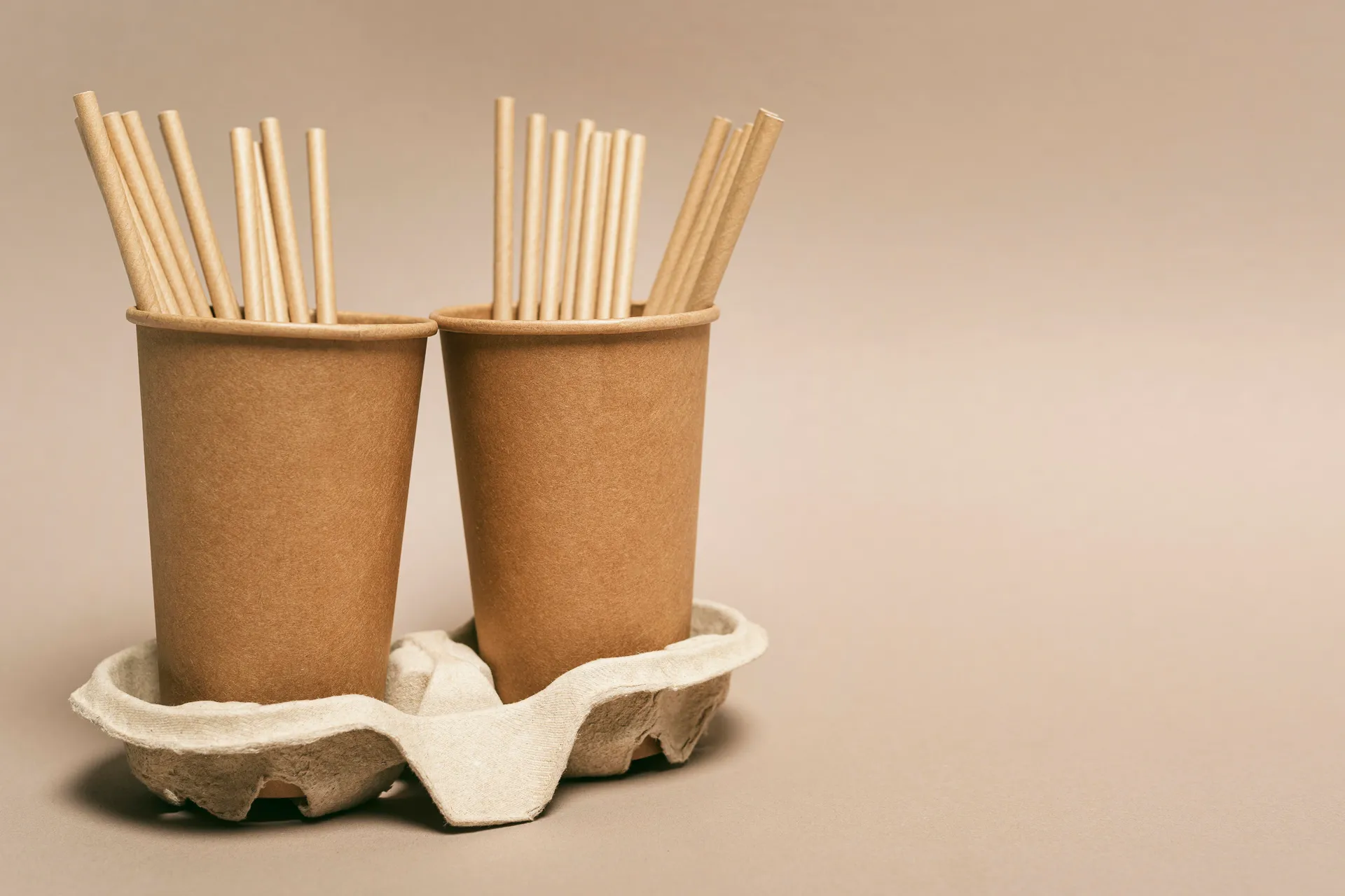 copy space paper cups with straws