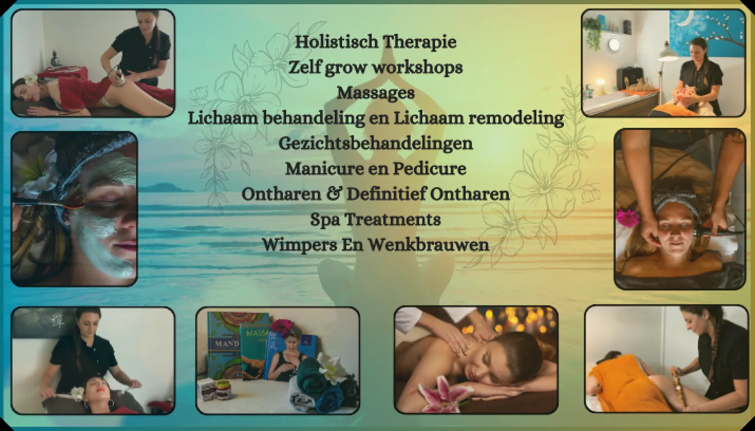 behandelingen holistisch therapie massages lichaam behandeling en lichaam remodeling gezichtsbehandelingen manicure en pedicure ontharen definitief ontharen spa treatments wimpers en wenkbrauwen