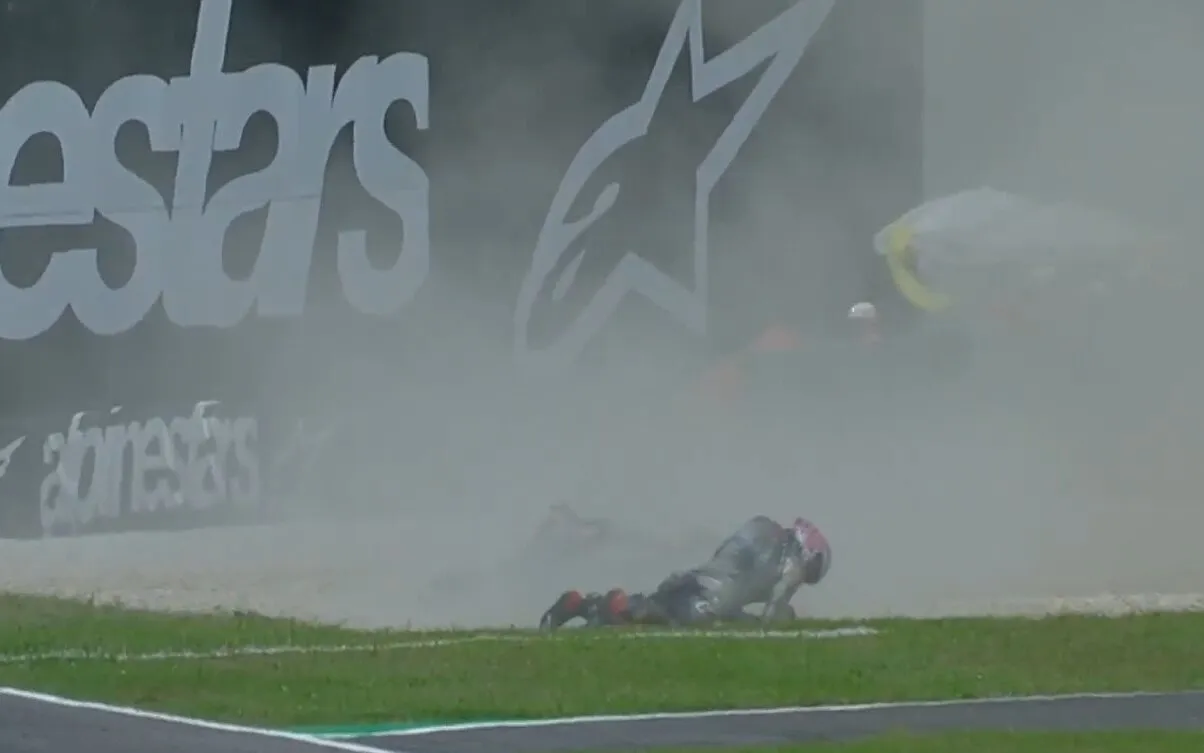 aron canet crash qp moto2 mugello 1