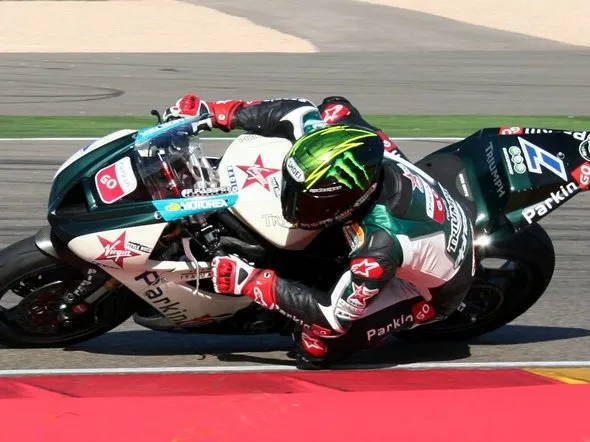 chaz davies test motorlandaragon triumph