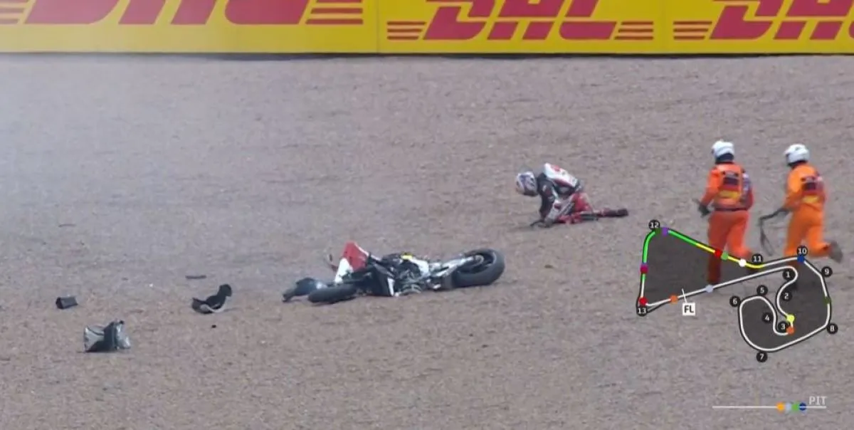 crash nakagami p2 motogp sachsenring
