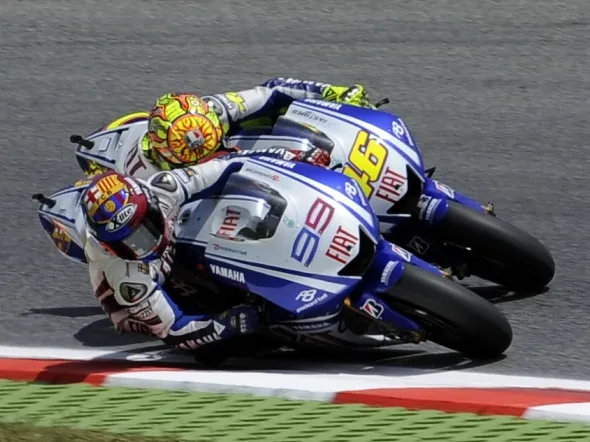 jorge lorenzo valentino rossi barcelona 2009