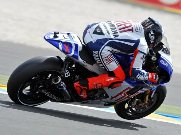 jorge lorenzo warmup motogp lemans 2009