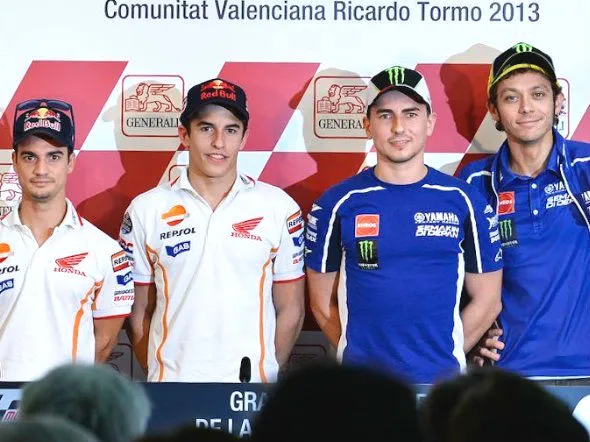 pedrosa marquez lorenzo rossi press conference valencia