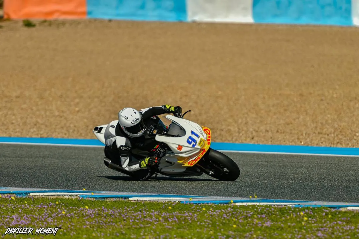 Matteo Vannucci durante i primi test su Aprilia