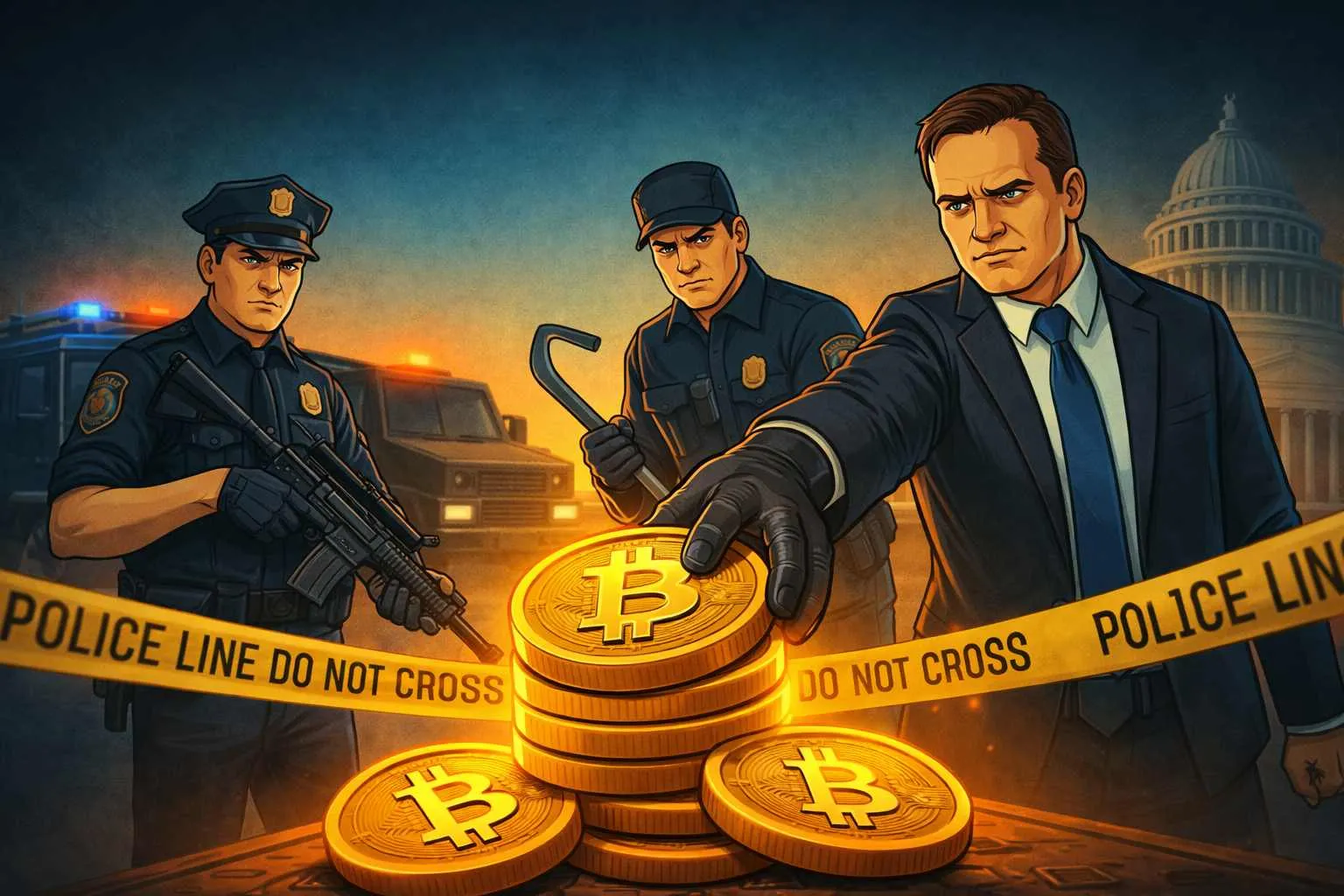 Bitcoin in beslag nemen