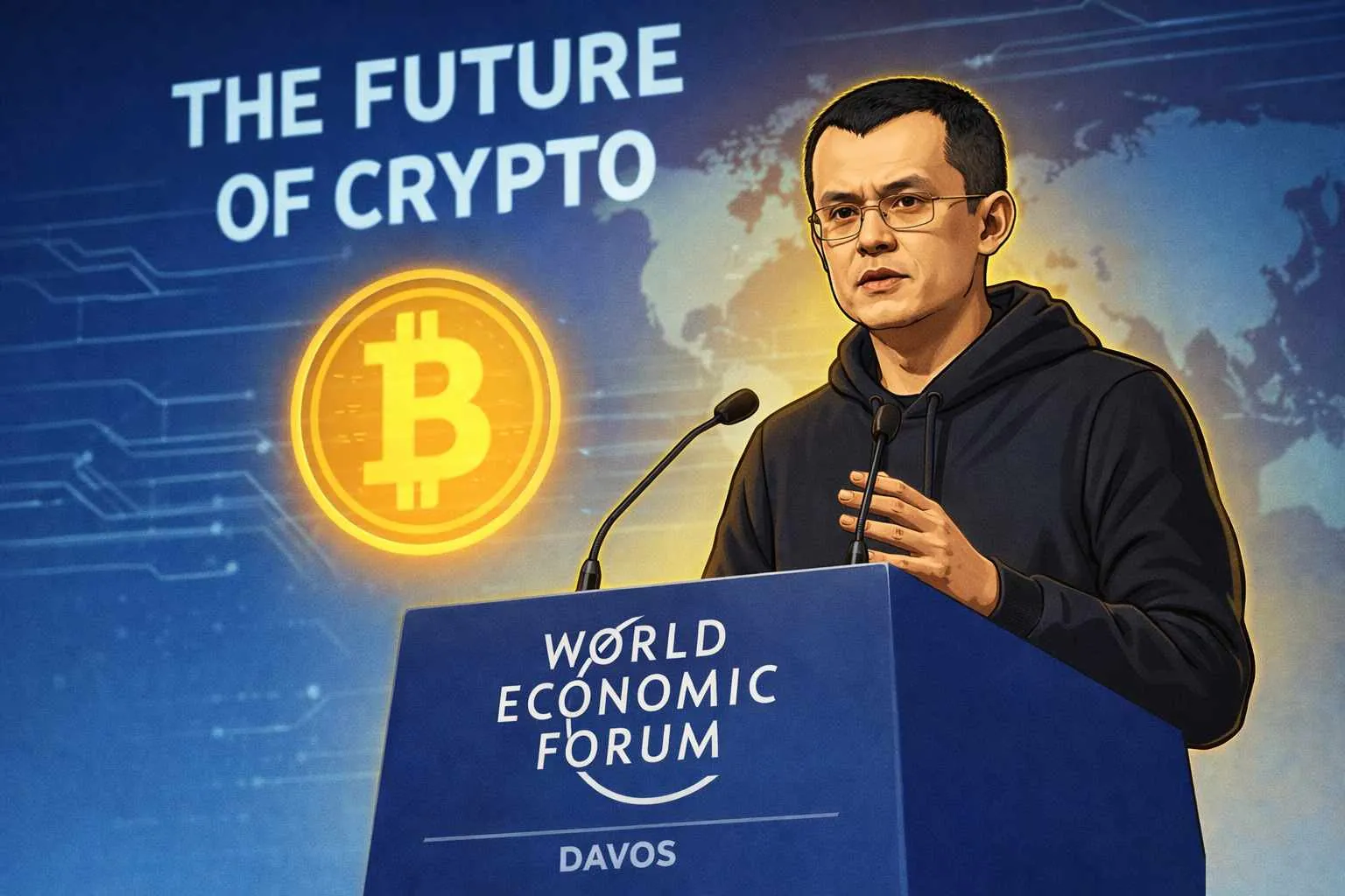 Changpeng Zhao CZ WEF Davos Crypto