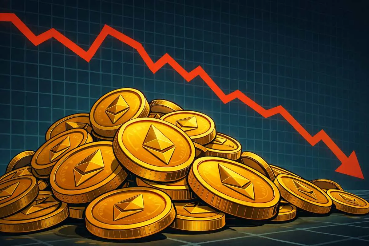 Ethereum-voorraad die verlies maakt