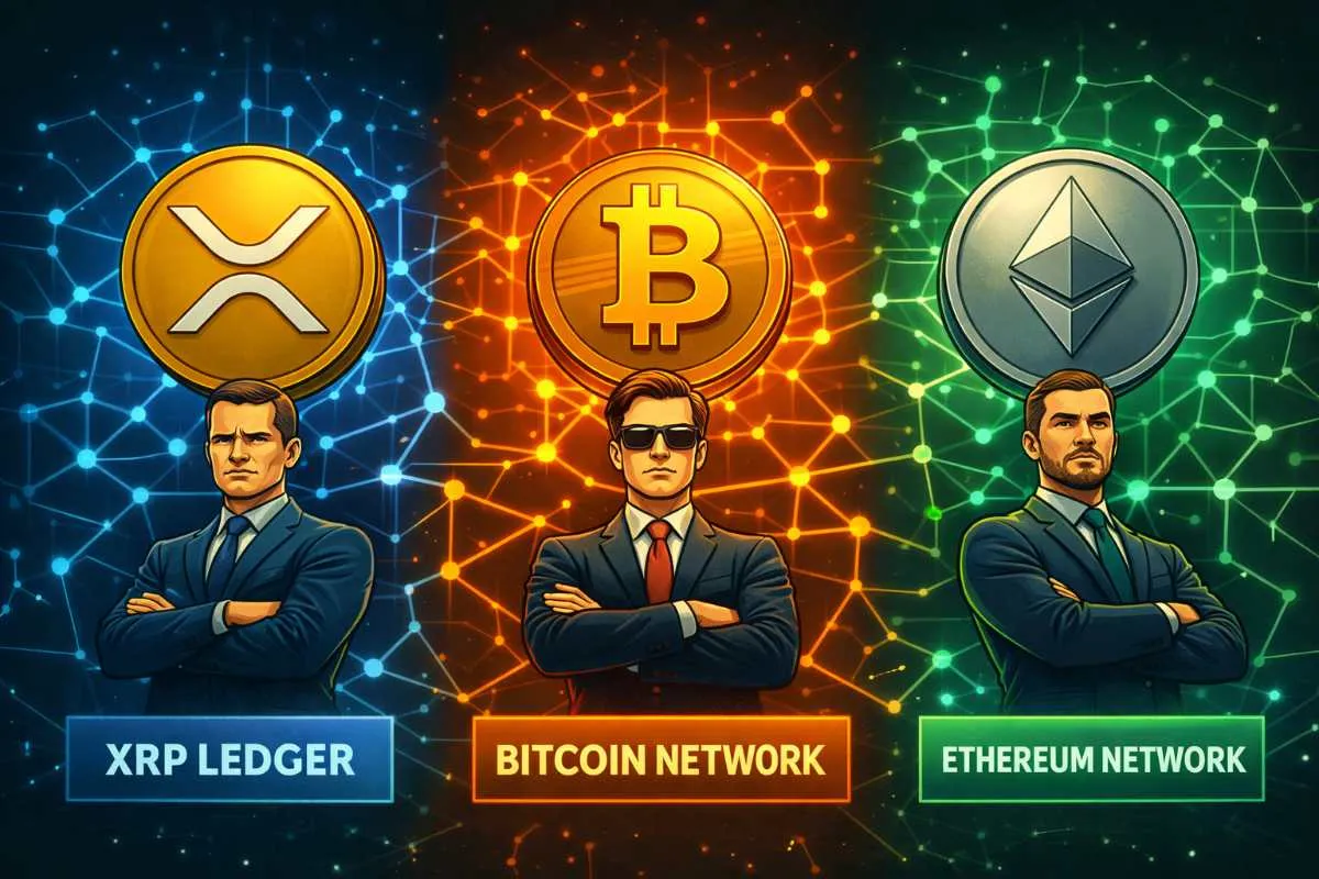 XRP Ledger, Ethereum-netwerk, Bitcoin-netwerk