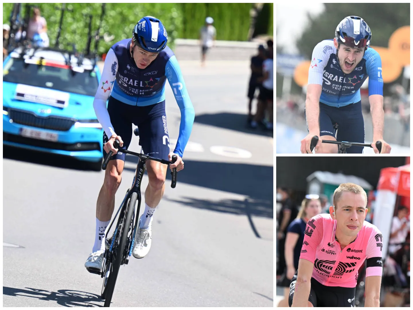 Chris Froome, Derek Gee and Hugh Carthy during the 2025 season