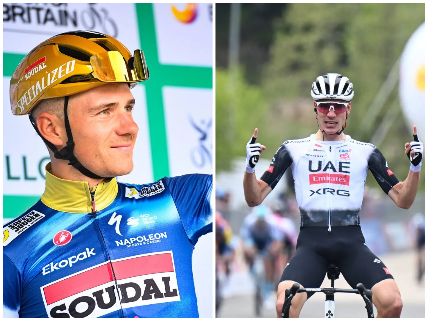 Juan Ayuso and Remo Evenepoel during the 2025 season