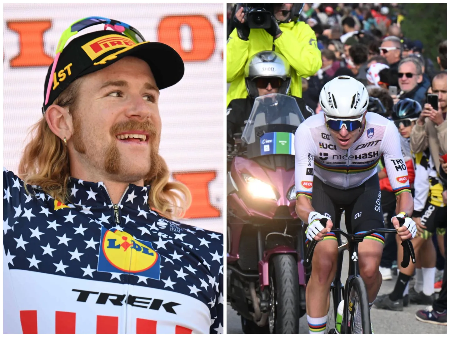 Quinn Simmons and Tadej Pogacar battled at the 2025 Il Lombardia