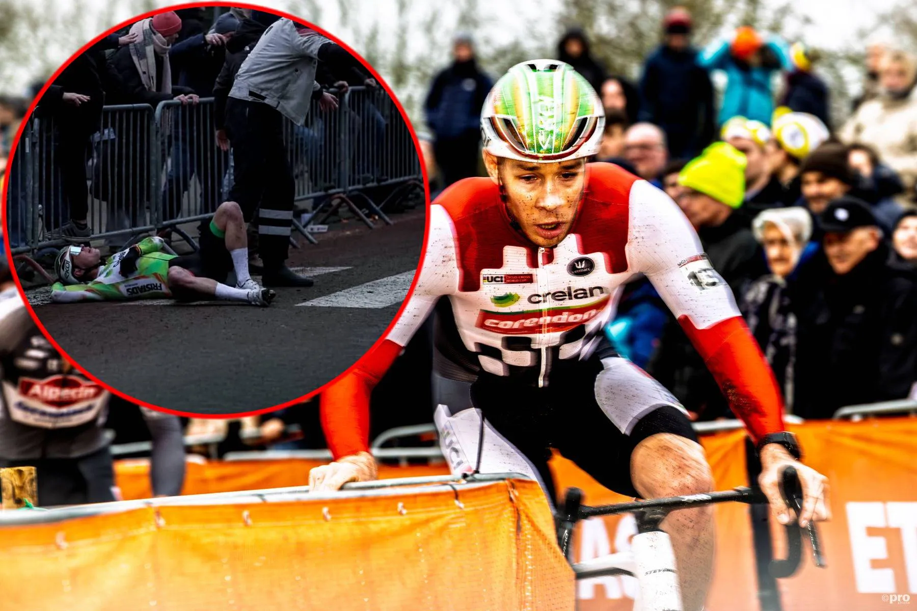 Laurens Sweeck in the cyclocross world cup leader's jersey in 2025-2026