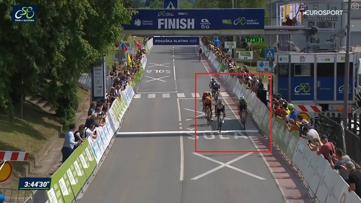 Rui Oliveira of UAE Team Emirates - XRG was relegated in a sprint during stage 2 of the 2025 Tour of Slovenia