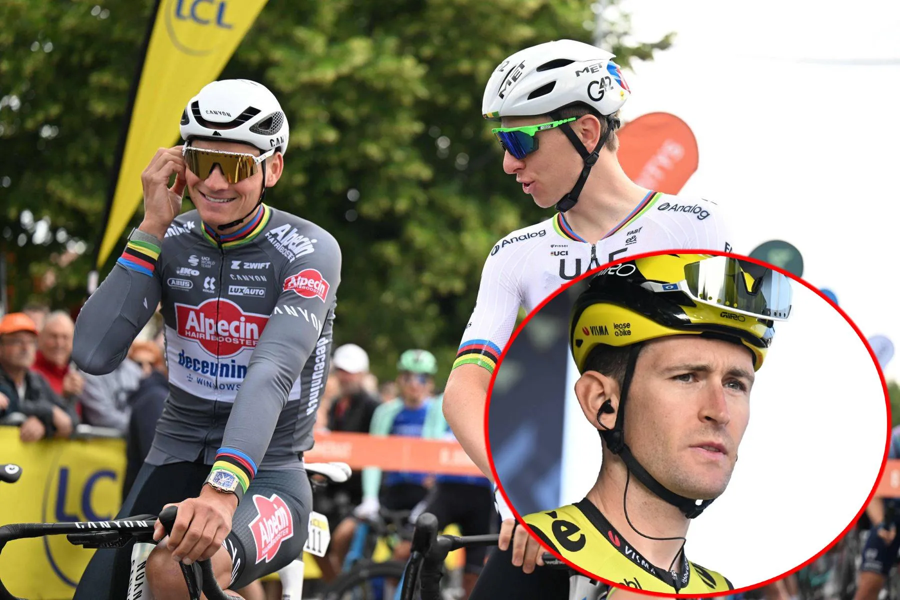 Collage_TadejPogacarMathieuVanderPoelTiesjBenoot