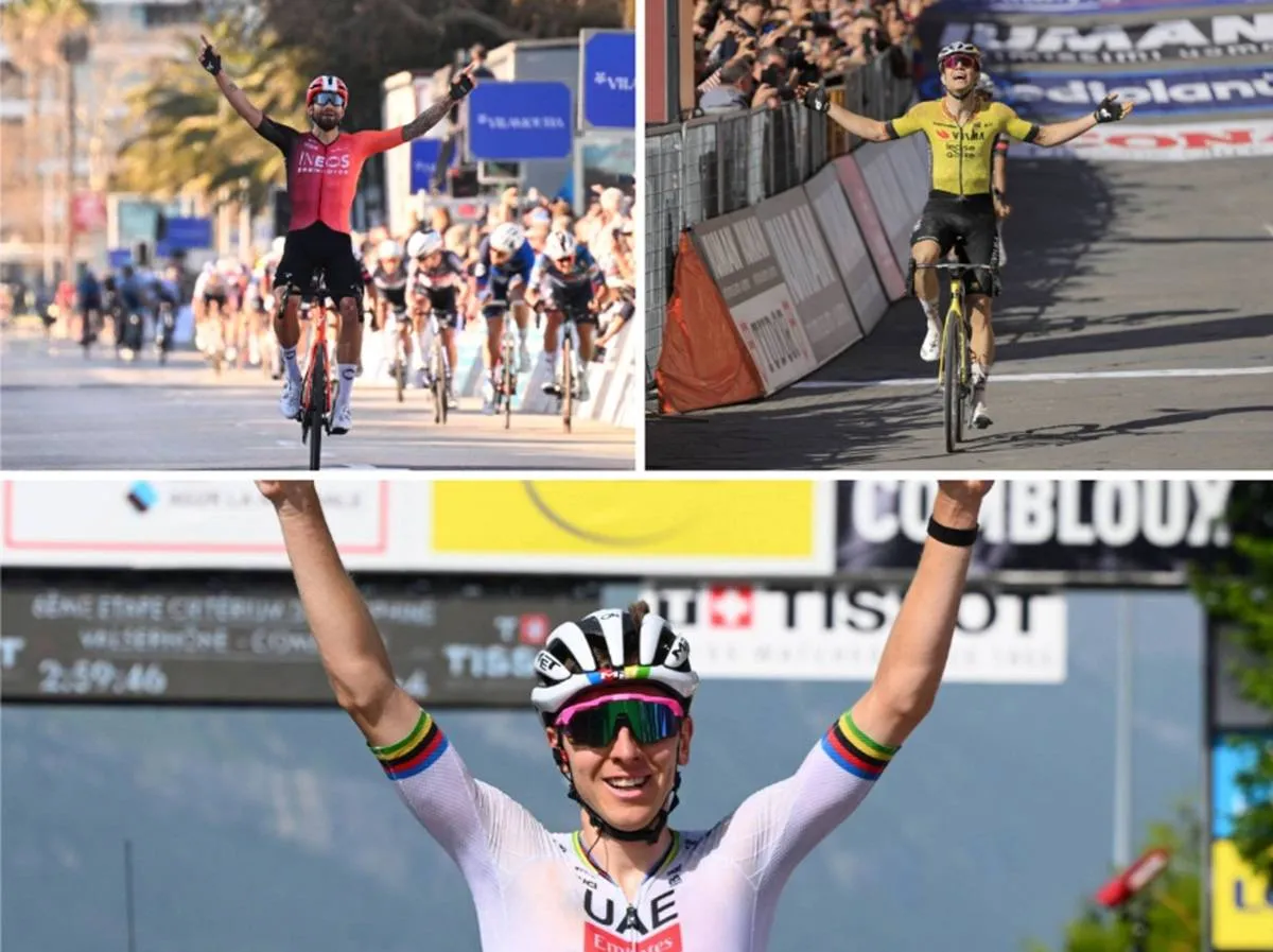 Tadej Pogacar, Filippo Ganna and Wout van Aert during the 2025 season