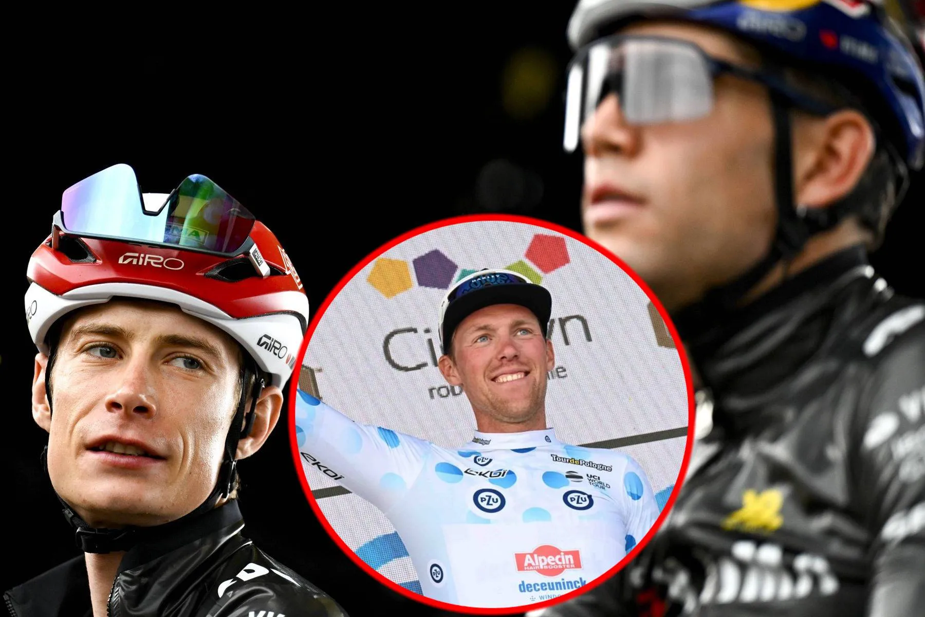 Timo Kielich, Wout van Aert and Jonas Vingegaard in the 2025 season