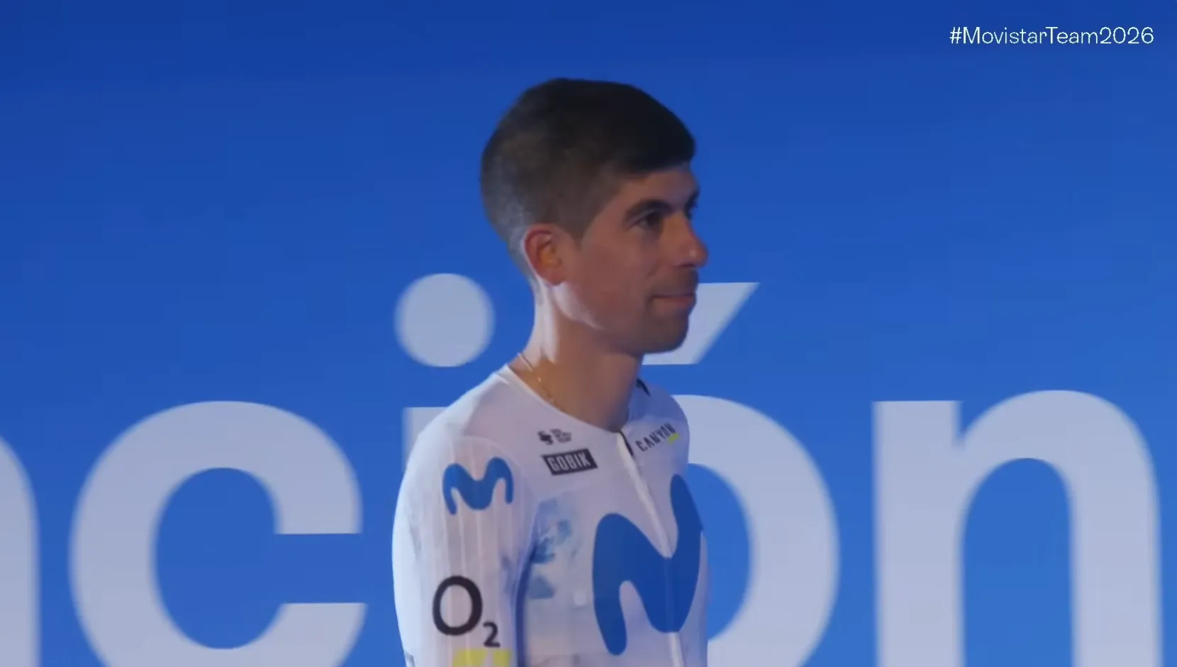 Nelson Oliveira, na apresentação da Movistar Team 2026.
