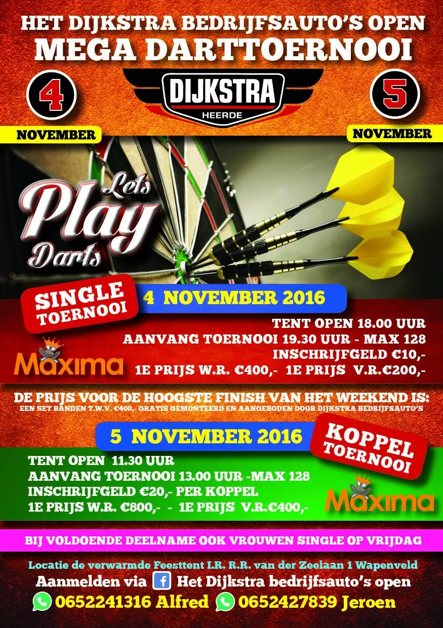 Dijkstra Bedrijfsautos Mega darttoernooi