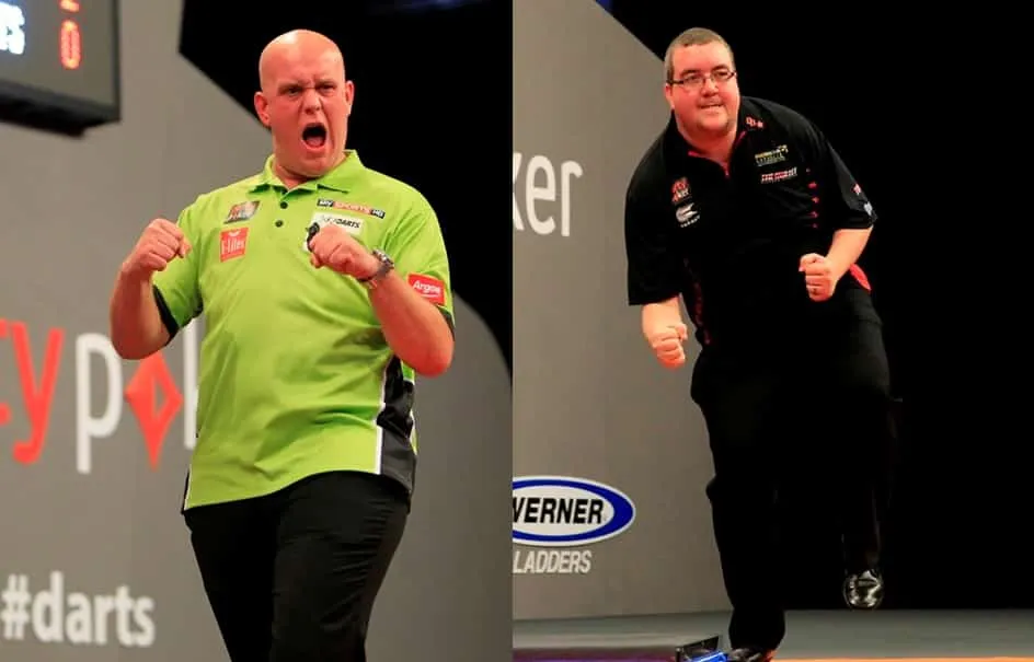 Van Gerwen en Bunting WGP 2014