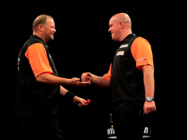 Van Gerwen en Van Barneveld WCoD 2014