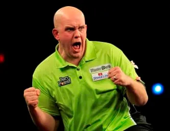 Van Gerwen juicht
