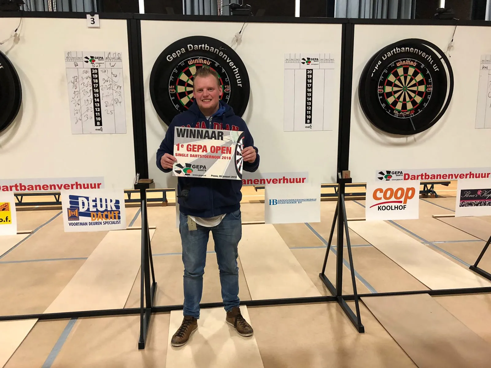 Winnaar 1e Gepa Open singledartstoernooi