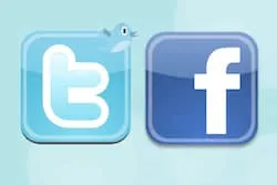 twitter and facebook