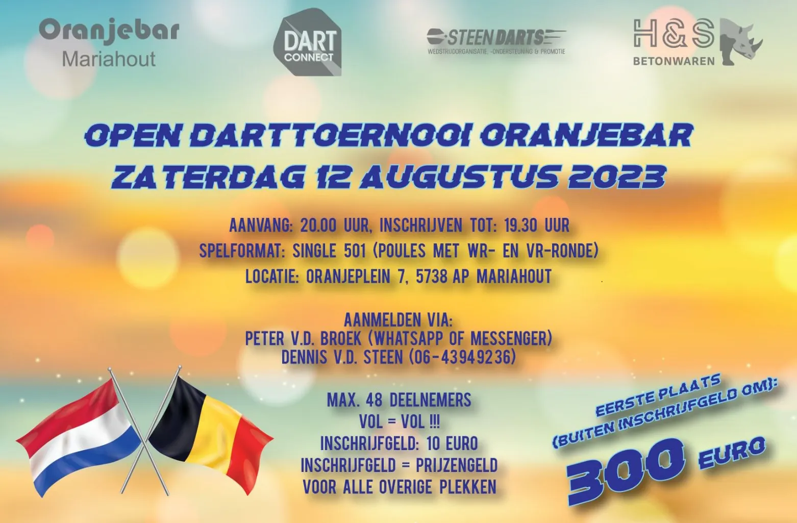 oranjebar zomer 2023 opendarttoernooi