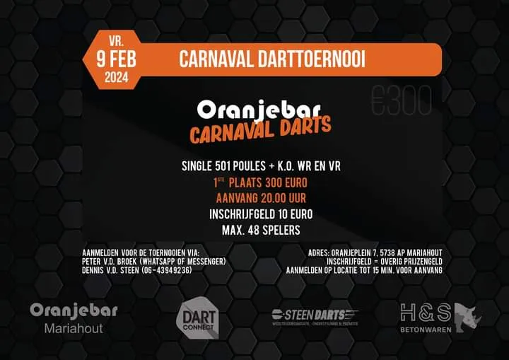 oranjebar carnaval darts 2024