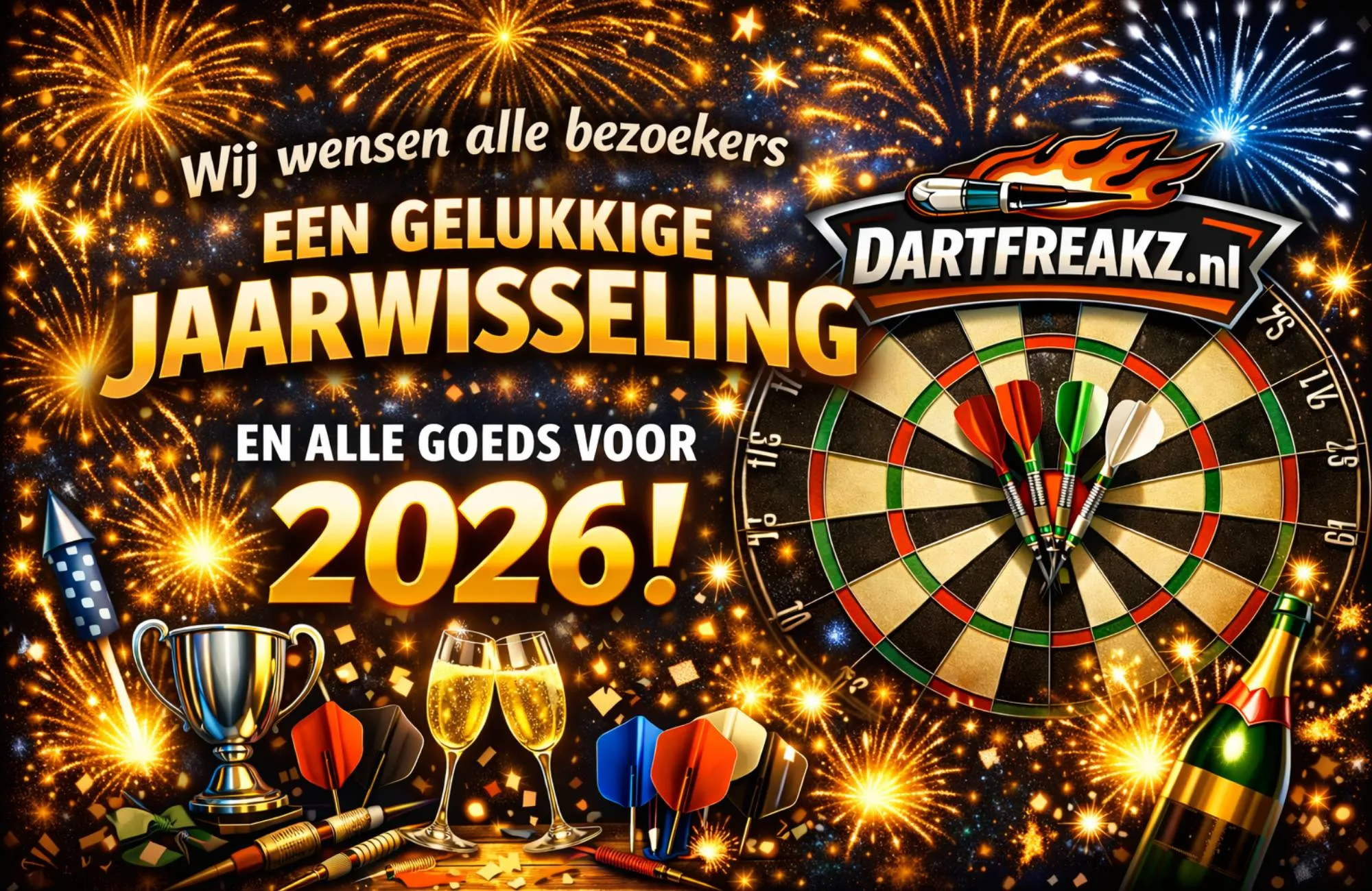 Dartfreakz wenst alle bezoekers een goed 2026