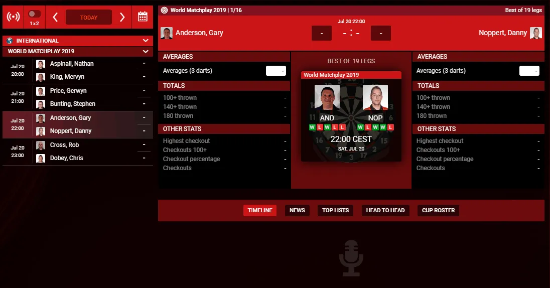 2019 07 20 15 01 08 Live Score Darts News