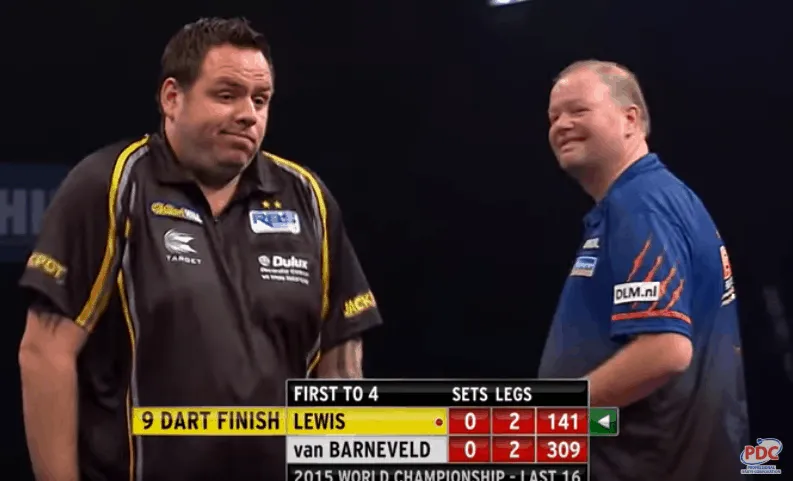 2019 12 03 22 04 44 NINE DARTER Adrian Lewis v Raymond van Barneveld YouTube