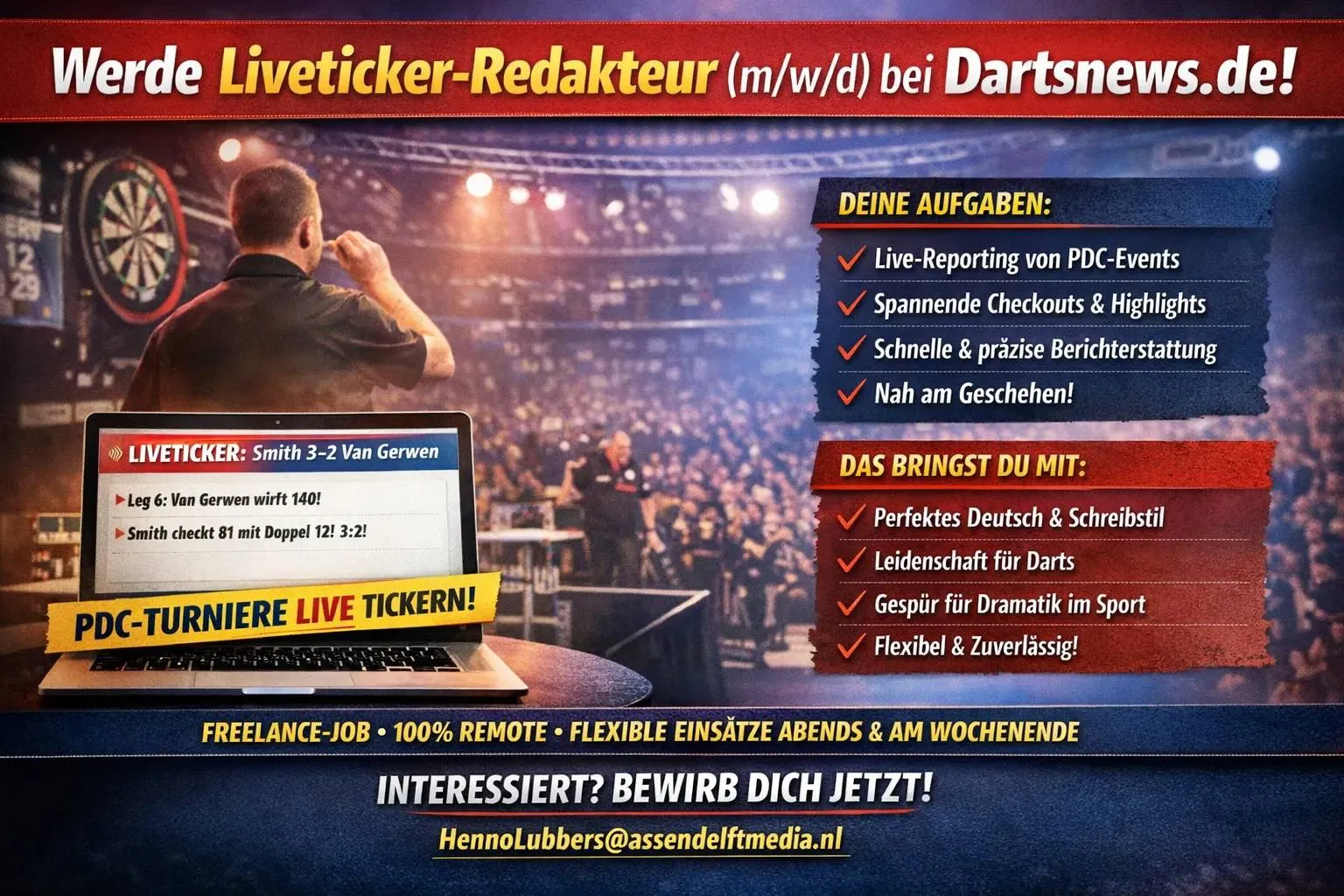 Verstärkung im Bereich Darts-Liveticker