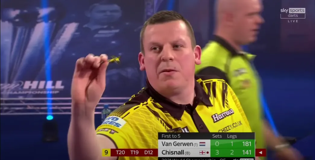 2021 01 02 12 17 02 THE BEST LEG OF DARTS EVER Chisnall v Van Gerwen   2020 21 World Darts Champion