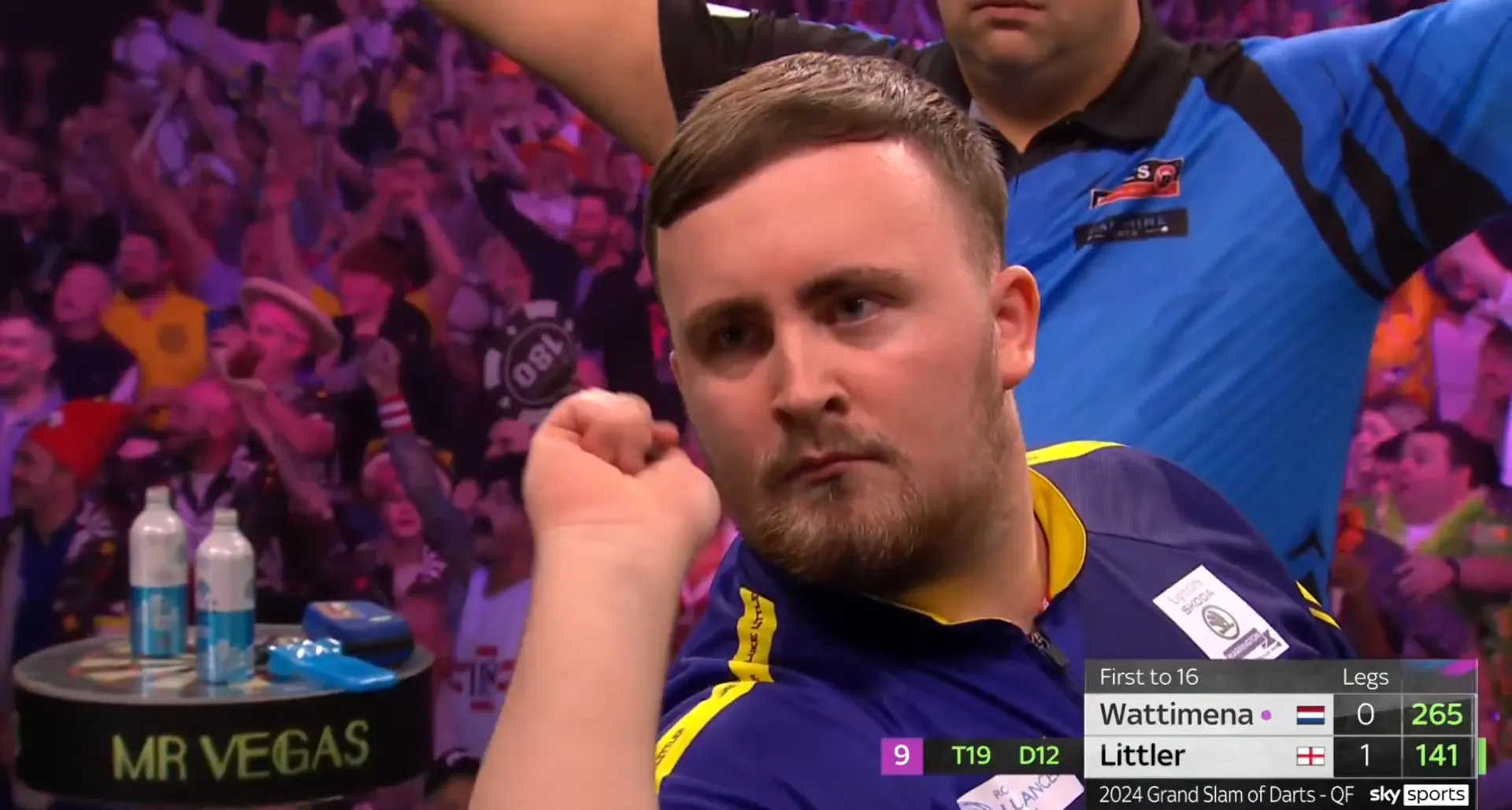 2024 11 16 20 27 02 pdc darts on x littler misses d12 for a nine darter luke littler comes