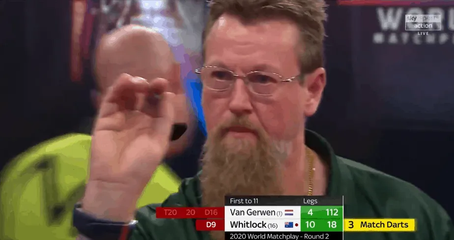 2020 07 22 17 36 04 PDC Darts on Twitter  VAN GERWEN IS OUT Take a bow Simon Whitlock after 15 co