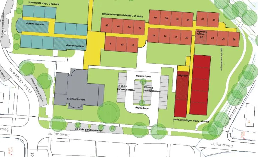 de wijk plan woningen dunninghe kaart