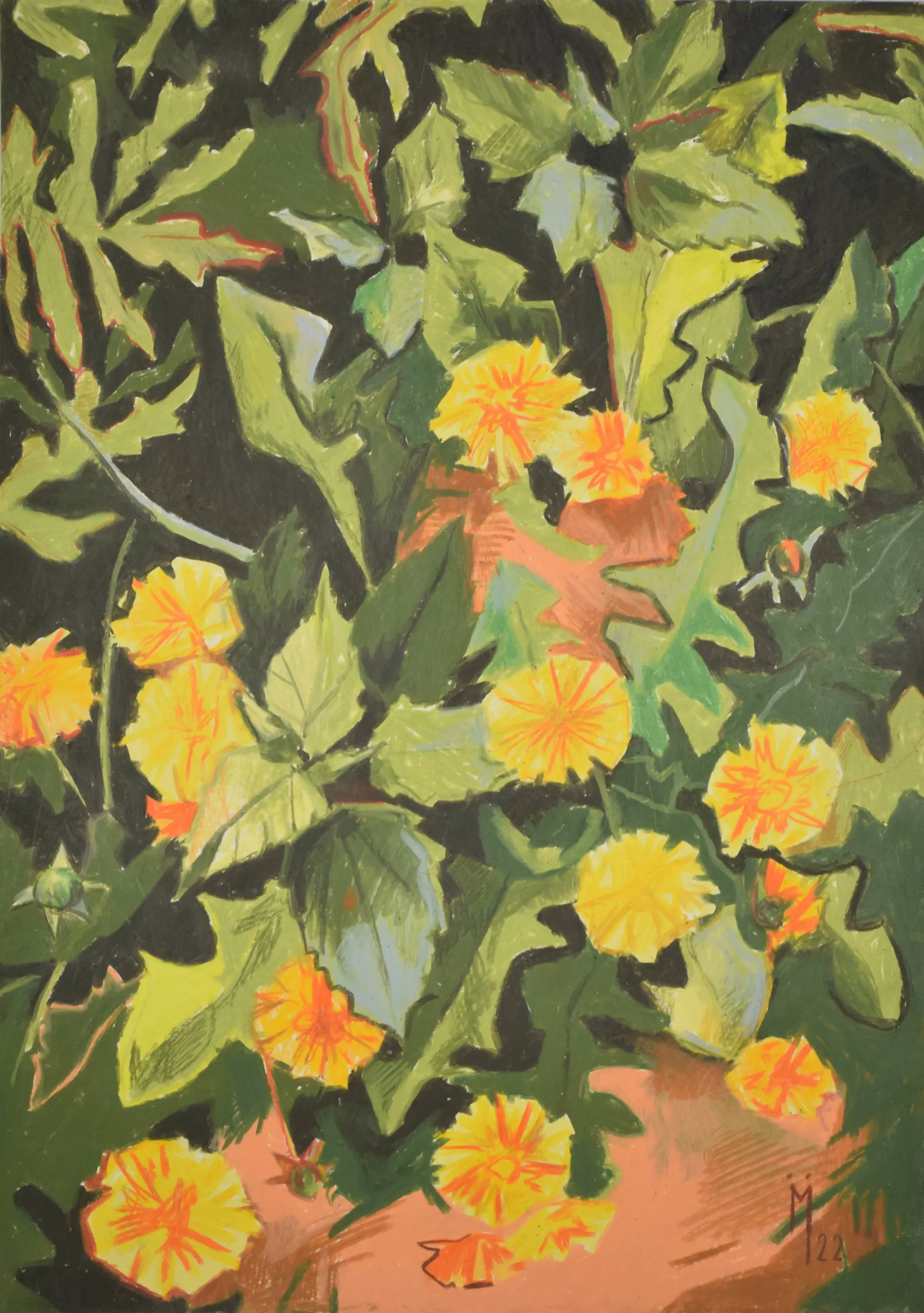 kunstronde bermverbannelingen maartje i jansen aquarelkrijt op papier