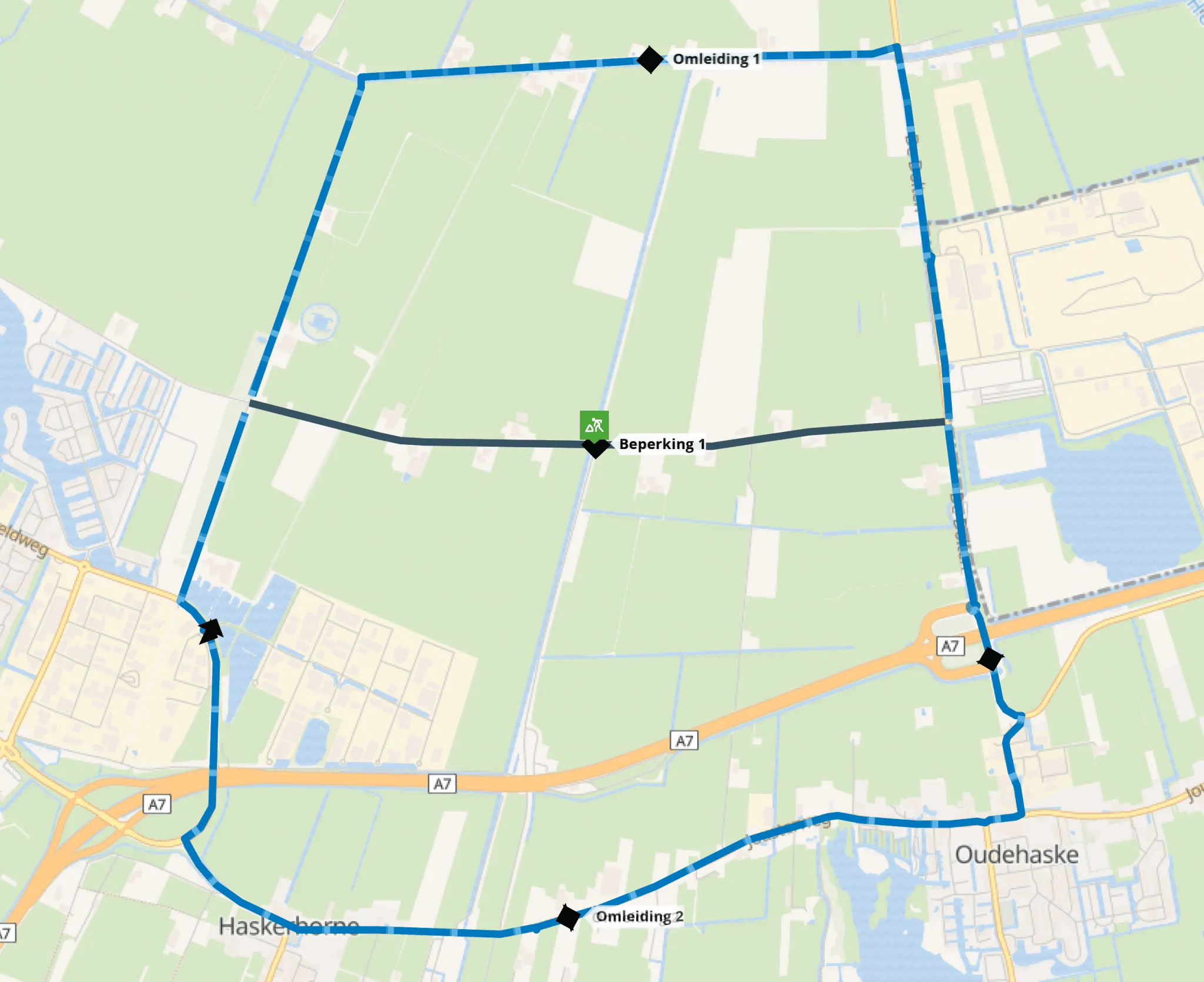 haskerhorne aanleg ondergrondse kabel elektriciteitsnet lange ekers