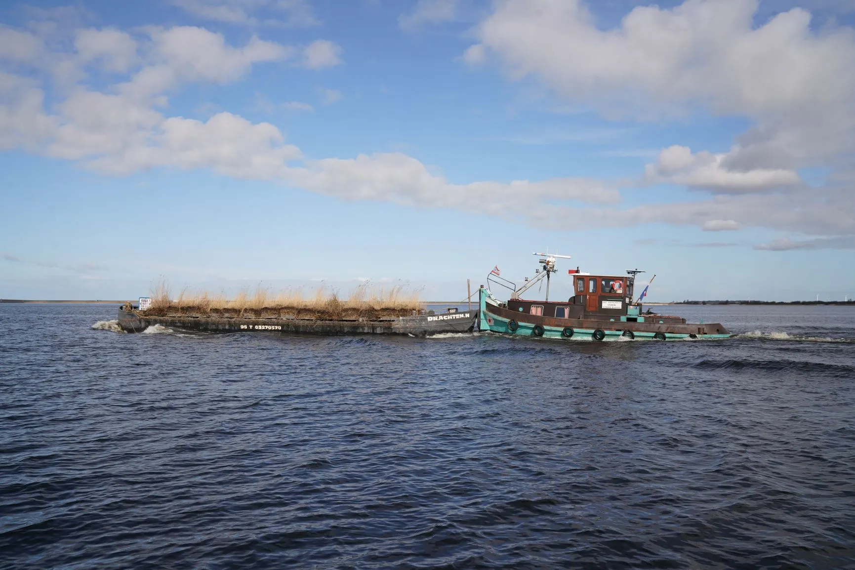rietvervoer van makkumer noordwaard naar vismigratierivier kl copyright hans den hartog