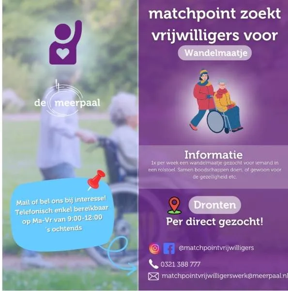 wandelmaatje gezocht matchpoint vrijwilligerswerk dronten