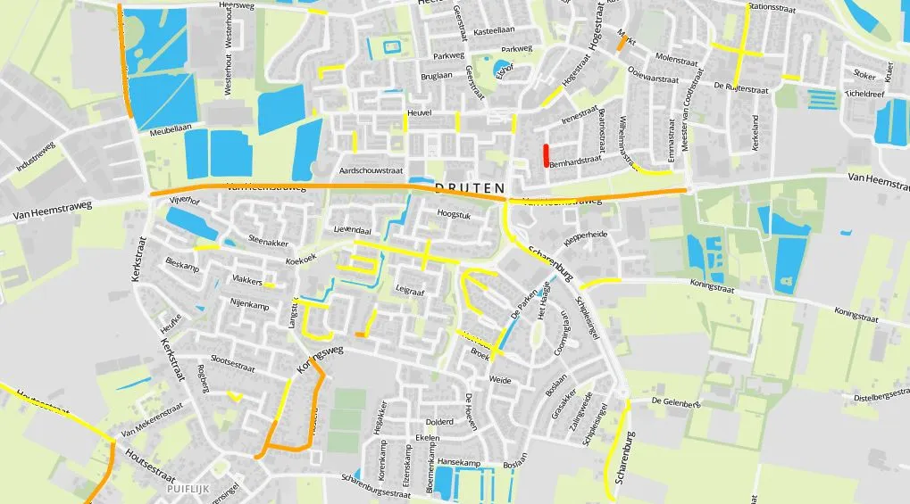 gevaarlijkste wegen gemeente druten