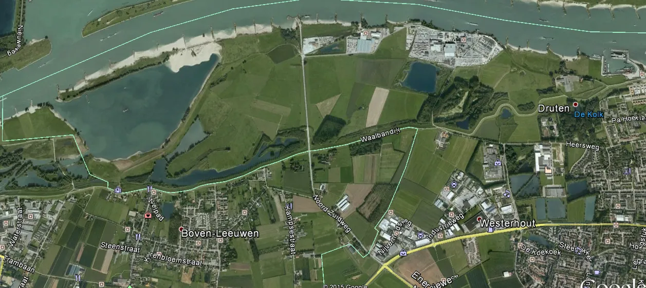 noord zuidweg van boven
