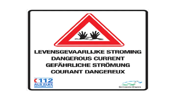 waarschuwingsbord gevaarlijke stroming