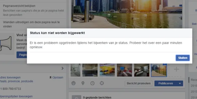 foutmelding facebook